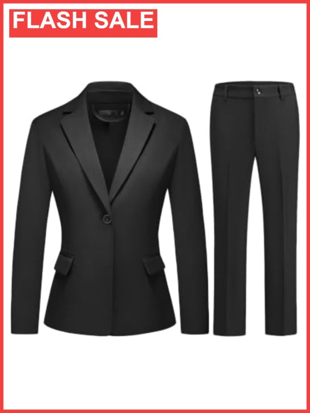 Womens business pants suit 2 piece blazer pants set work interview